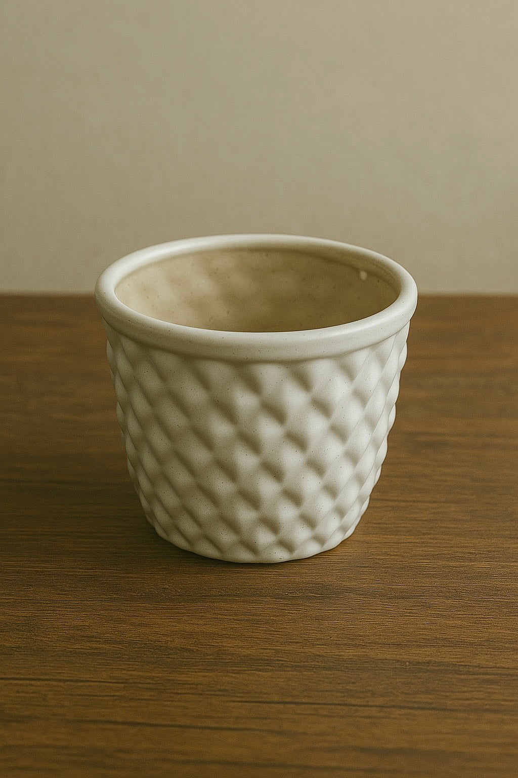 Diamond Shape Flower Planter Pot for Indoor and Outdoor - White