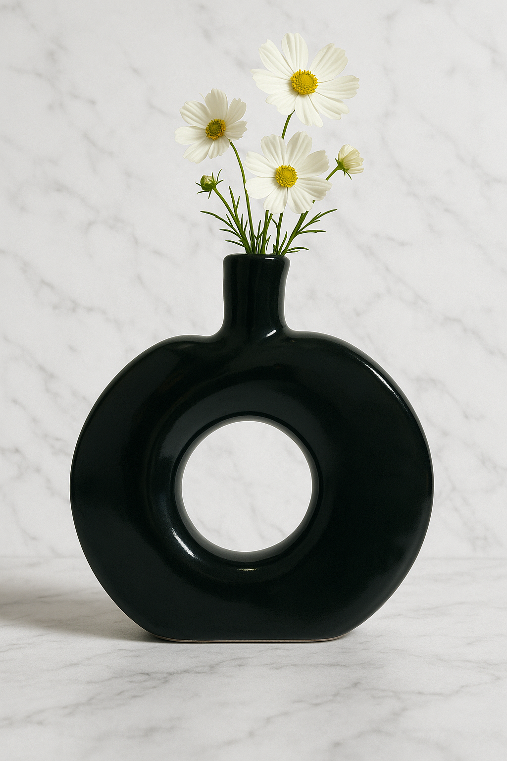 Set of 2 Apple Ceramic Home Decor Flower Showpiece Vase