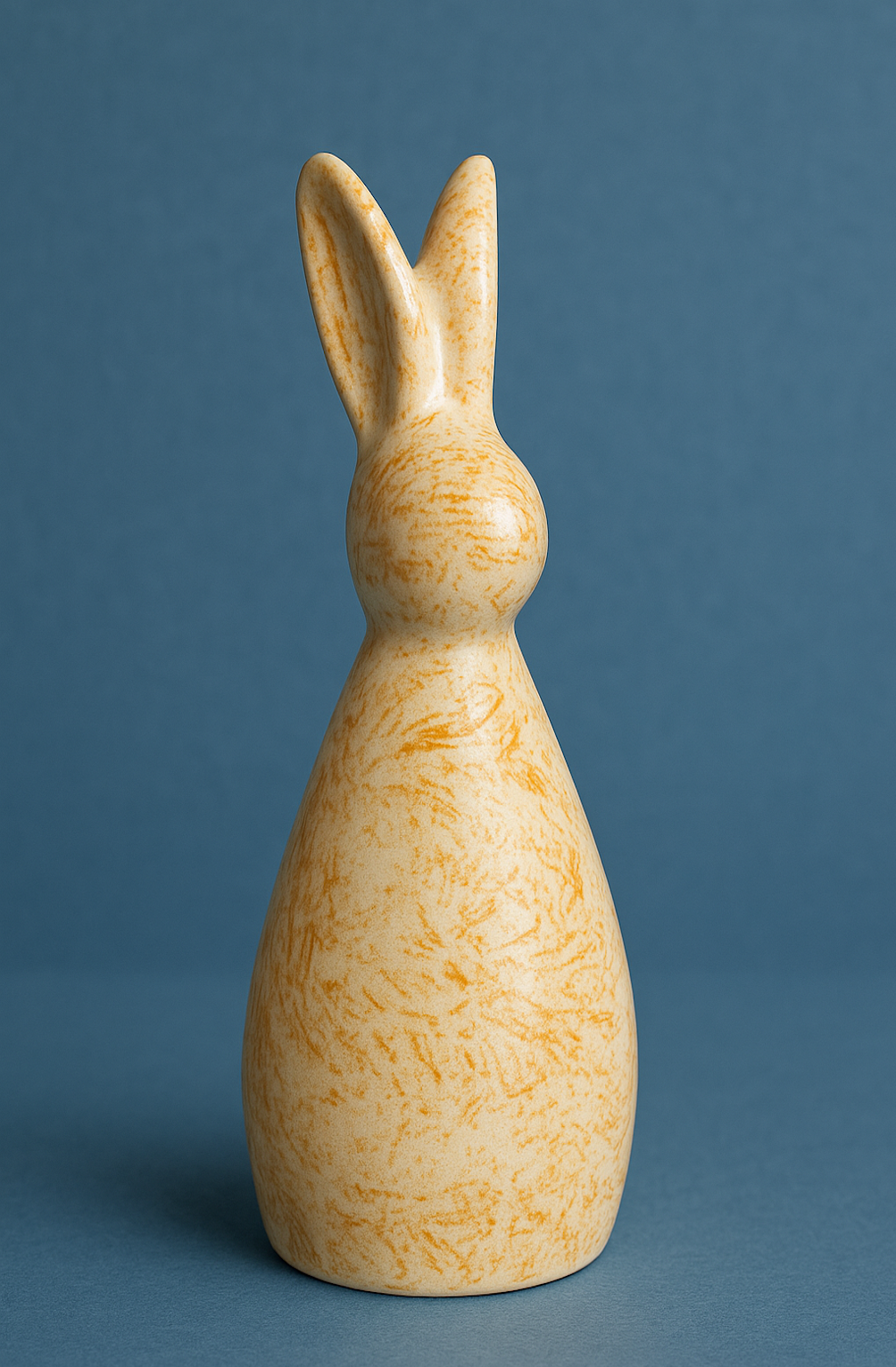 Handcrafted Ceramic Decor Bunny Figurine – Speckled Yellow Decorative Accent