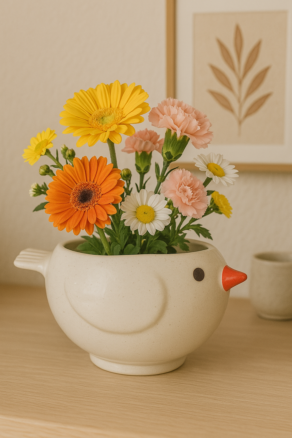 Chirpy Bird Ceramic Planter Ceramic Pot