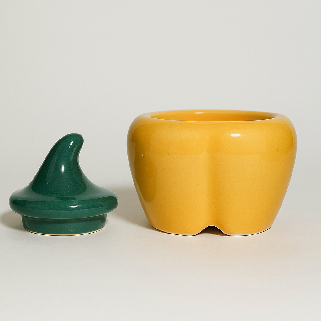 Ceramic Bell Pepper/Capsicum Decorative Pickle Jar/Food Storage Jar