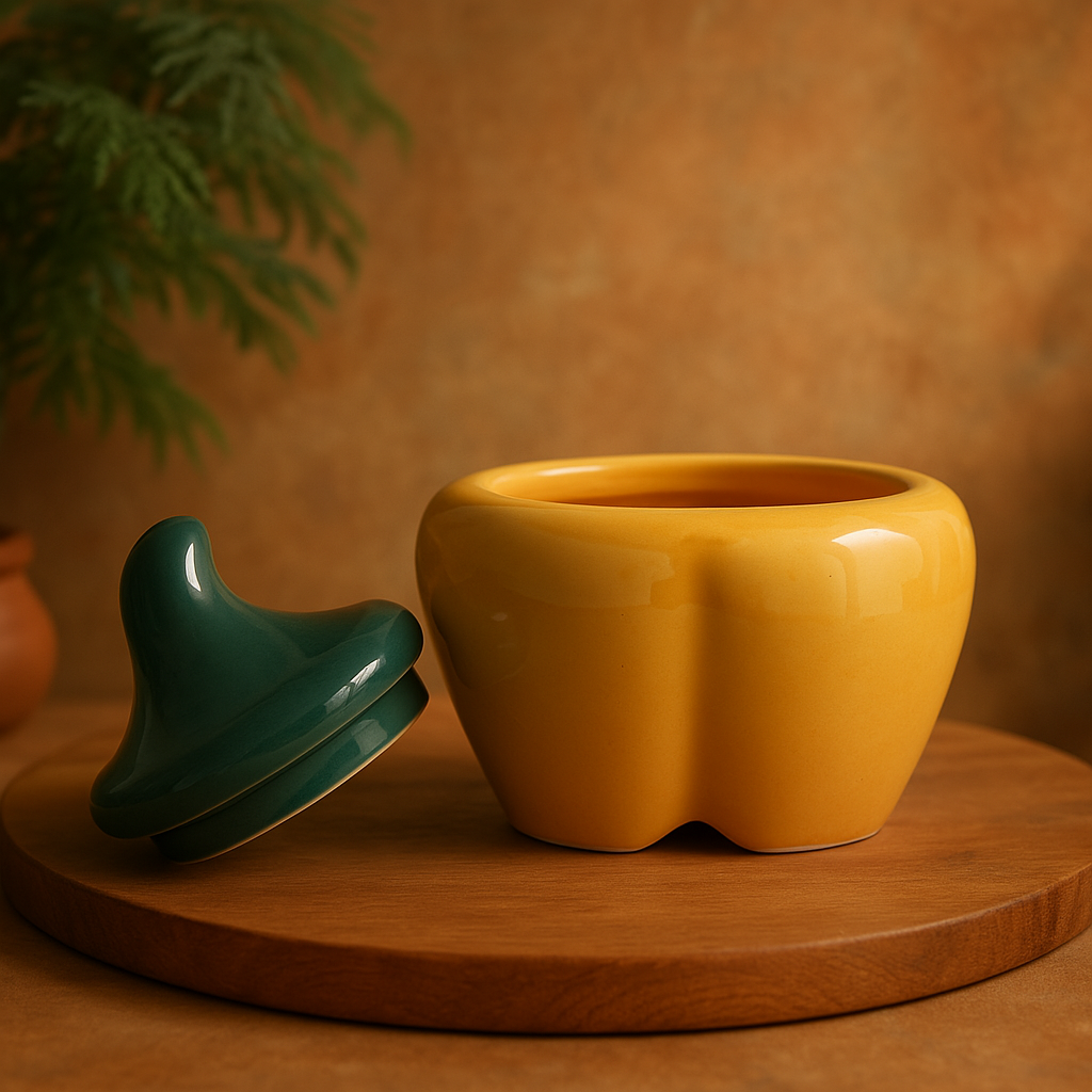 Ceramic Bell Pepper/Capsicum Decorative Pickle Jar/Food Storage Jar