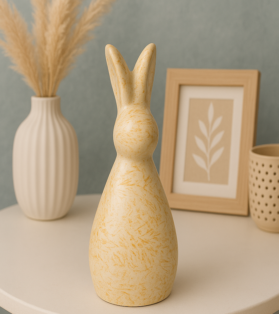 Set of 2 Handcrafted Ceramic Decor Bunny Figurine