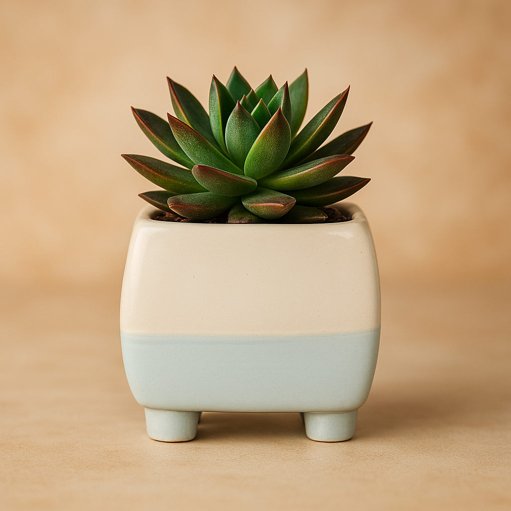 Modern Square Ceramic Planter Pot with Legs