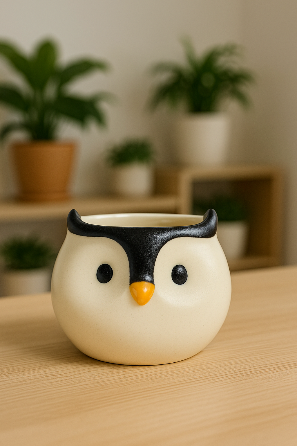 Ceremic Cute Owl Shape Planter Pot for Home