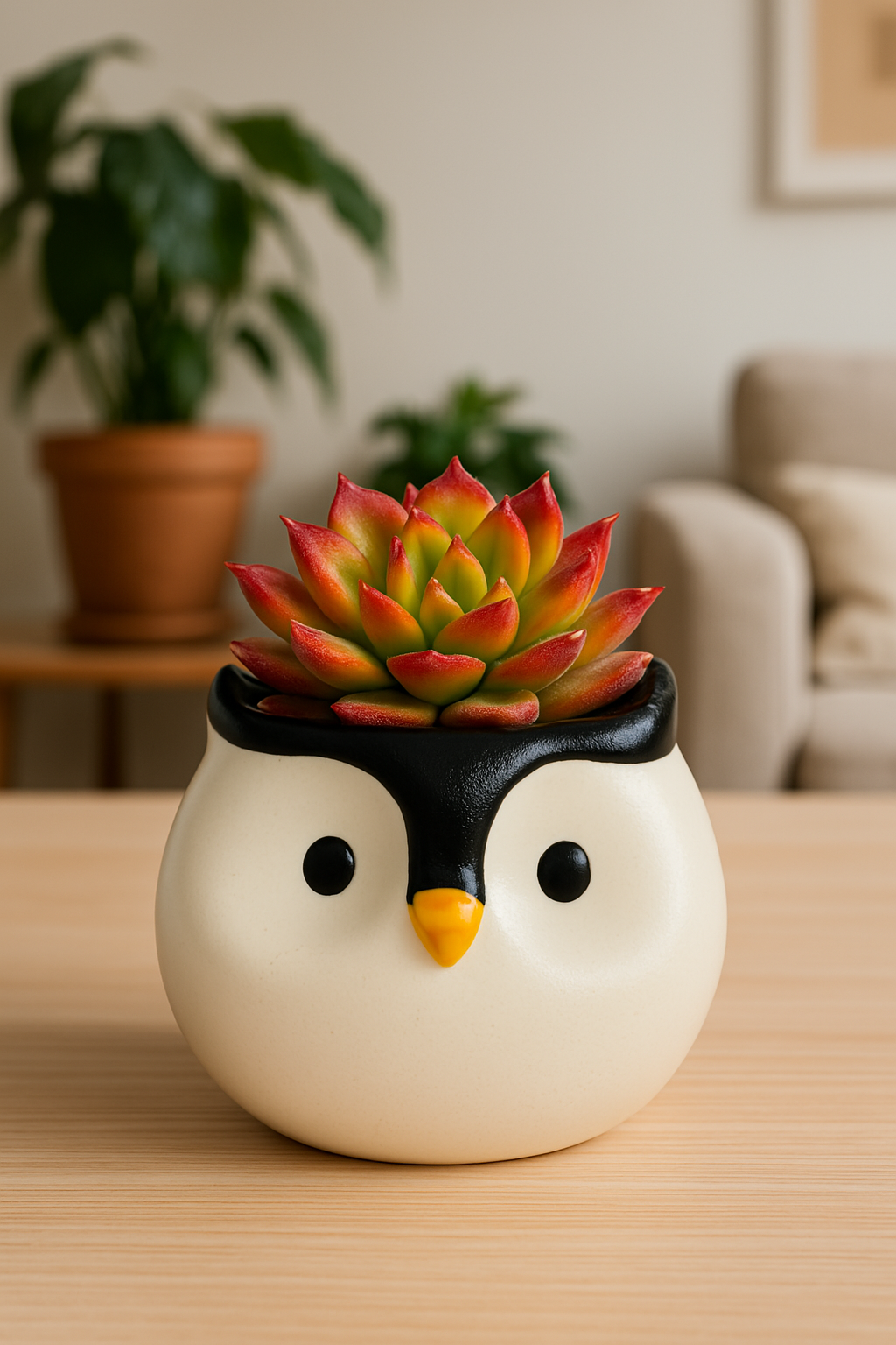Ceremic Cute Owl Shape Planter Pot for Home