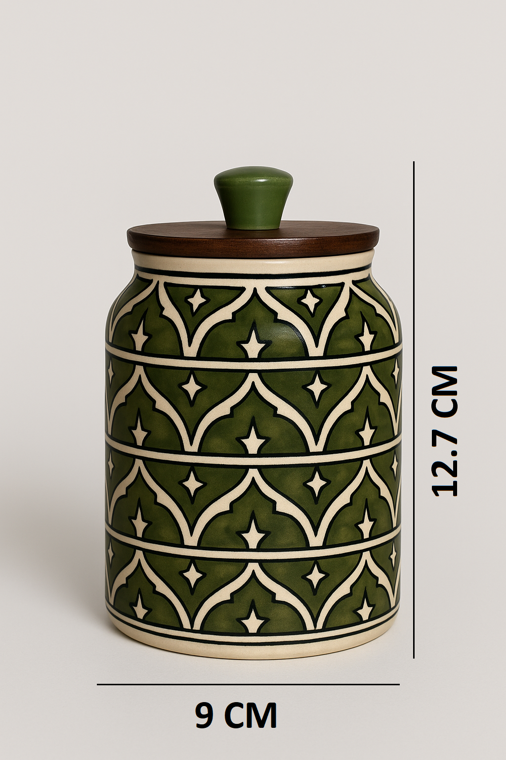 Set of 2 Handcrafted Kitchenware Ceramic Container Jar