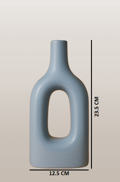 Home Decor Ceramic Flower Vase Minimalist Arch Design- Light Purple