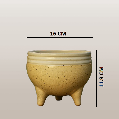 Tripod Ceramic Planter Flower Pot for Indoor & Outdoor Use