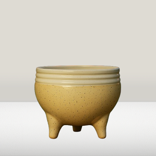 Tripod Ceramic Planter Flower Pot for Indoor & Outdoor Use