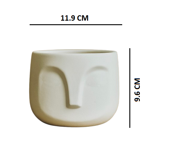 Nose Pot Planter for Indoor Home Décor- White