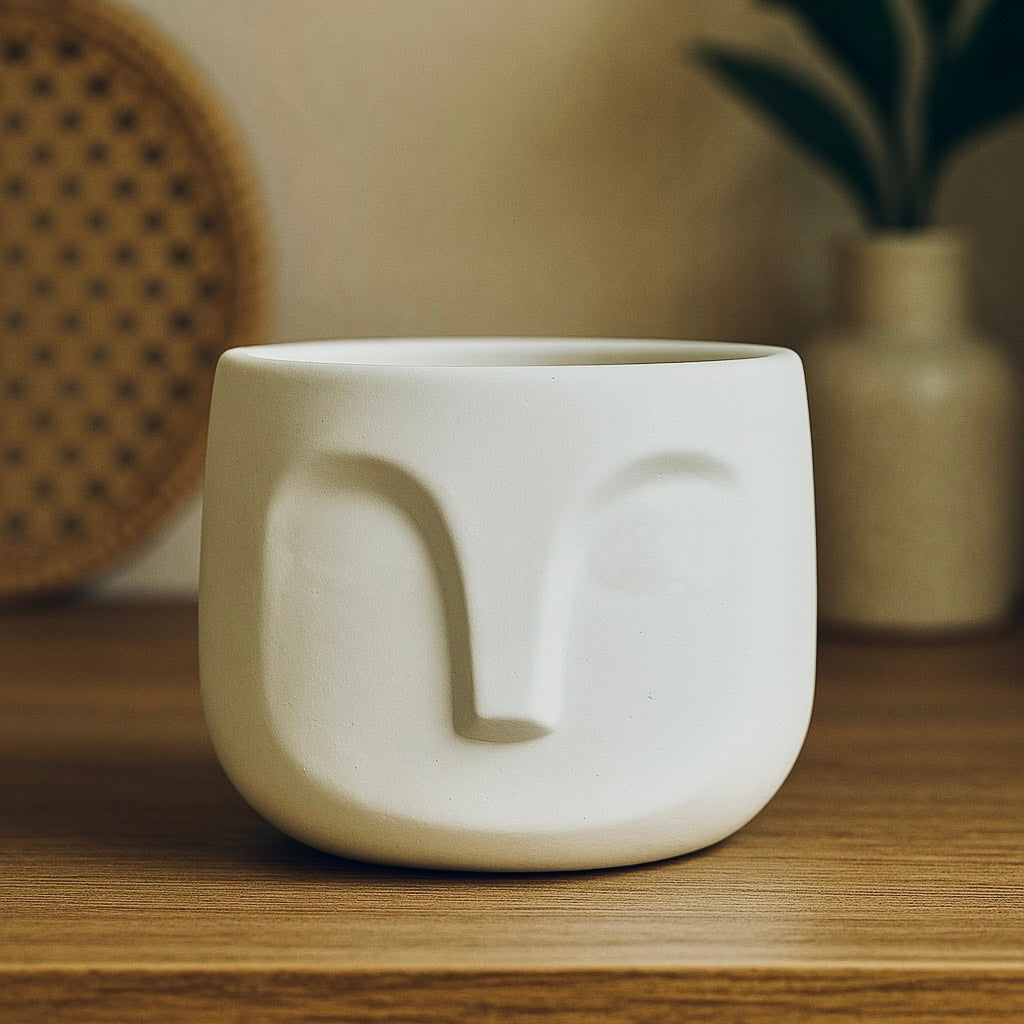 Nose Pot Planter for Indoor Home Décor- White