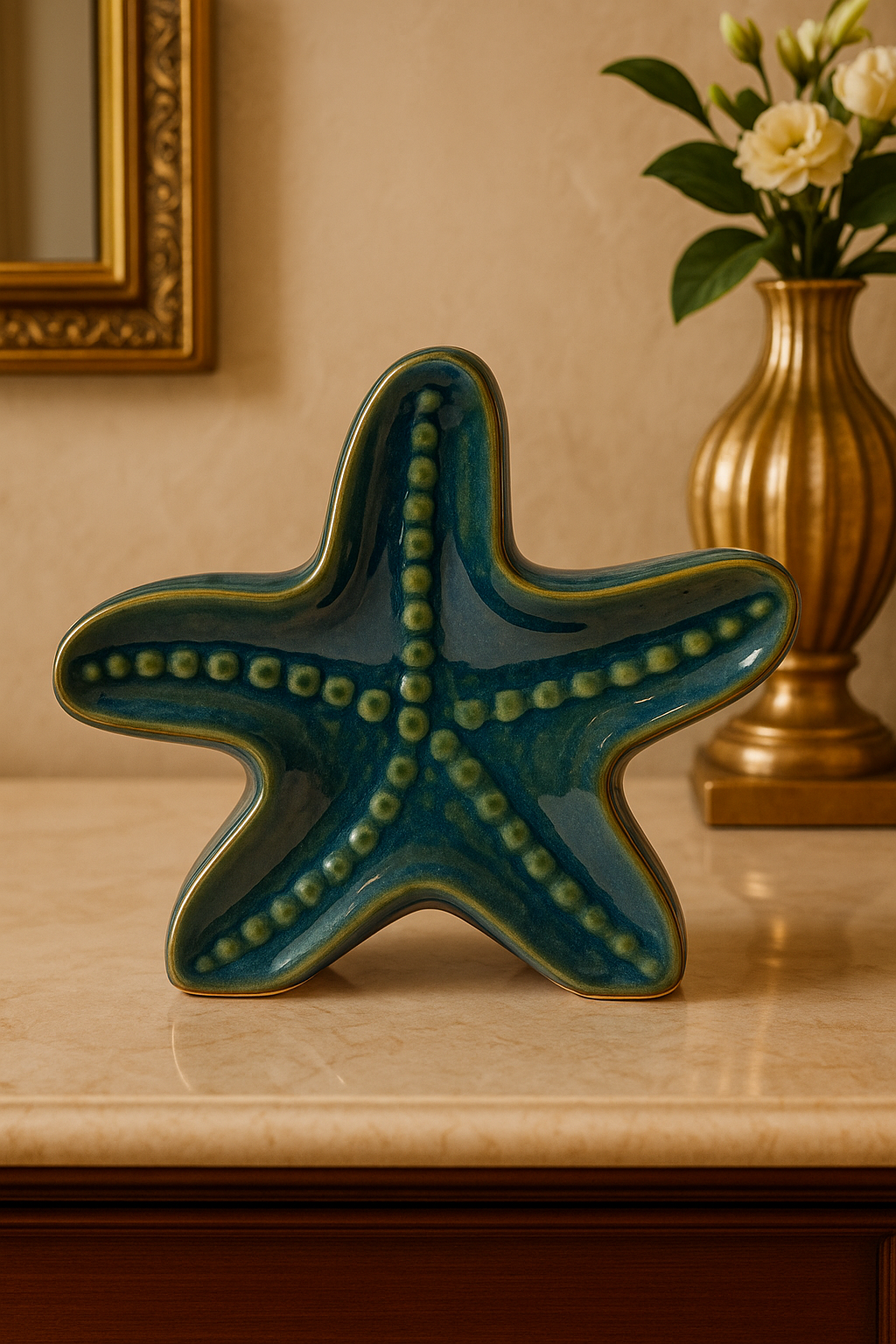 Ceramic Starfish Decorative Vase – Handcrafted Ocean-Inspired Accent