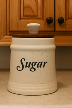 YUTORI Ceramic Kitchen Storage Jars with Wooden Lids – Set of 3 (Sugar, Tea, Coffee) | Airtight Kitchen Container - 400 Ml Each