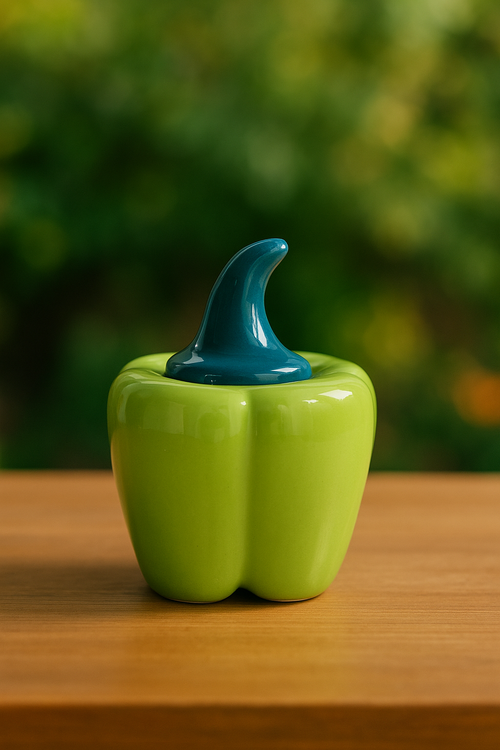 Ceramic Bell Pepper/Capsicum Decorative Pickle Jar/ Food Storage Jar