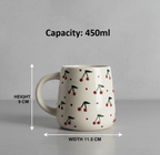 Set of 1 Ceramic Coffee Mug with Colorful 3D Cherry Design – Cute & Stylish Drinkware for Home & Office | Perfect for Tea, Coffee & Gifting | Microwave Safe- 450ml Capacity