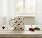 Set of 1 Ceramic Coffee Mug with Colorful 3D Cherry Design – Cute & Stylish Drinkware for Home & Office | Perfect for Tea, Coffee & Gifting | Microwave Safe- 450ml Capacity