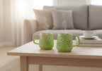 YUTORI Hand-Painted Ceramic Mug 400ml – Green Daisy Floral Coffee & Tea Cup | Cute Aesthetic Flower Mug | Durable Glossy Ceramic | Gift for Women & Home Kitchenware- 1 Pcs