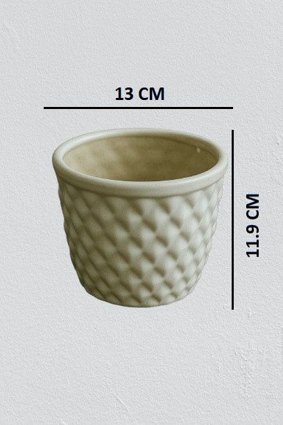 Diamond Shape Flower Planter Pot for Indoor and Outdoor - White