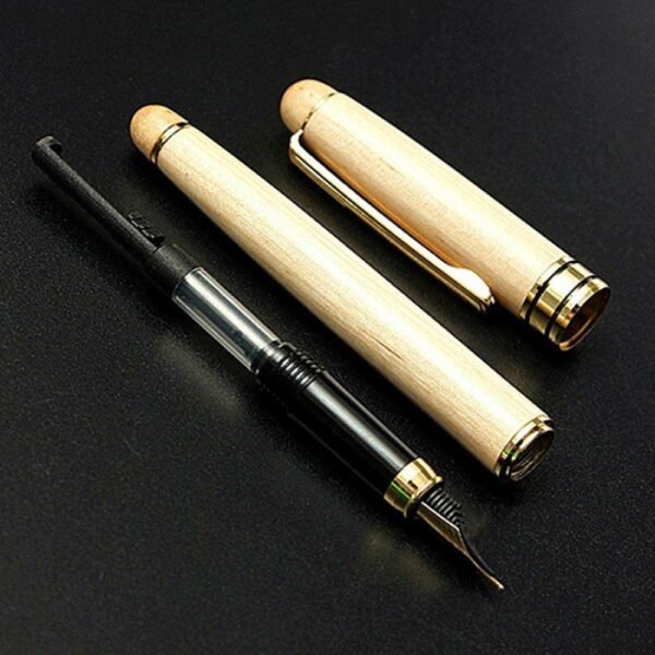 Bamboo Fountain Ink Pen Set With Bamboo Case Luxury Pen - Image 4