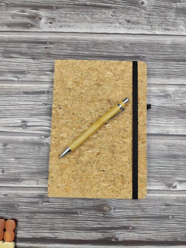 Cork Notebook Diary, 88 Sheets/176 Pages With 1 Bamboo Ball Pen- Size A5/80 GSM