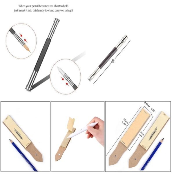 12 Pcs Charcoal Pencils for Sketching and Shading Combo Set with Charcoal Powder- 30 Gm - Image 4