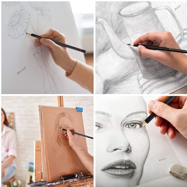 24 Pcs Professional Drawing And Sketching Pencil Set For Artists - Image 5