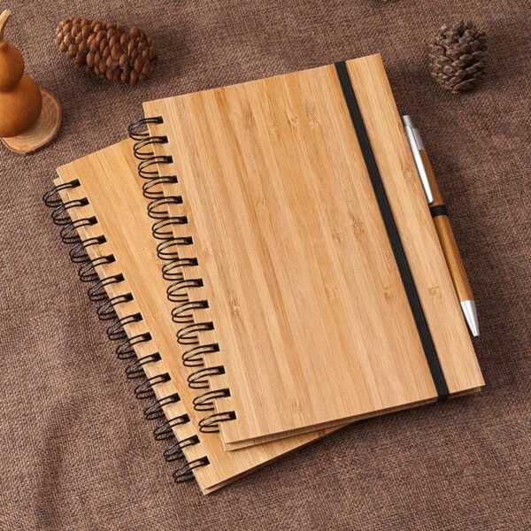 Bamboo Notebook Diary 100 Sheet/200 Pages With 1 Bamboo Ball Pen- A5/80 GSM - Image 4