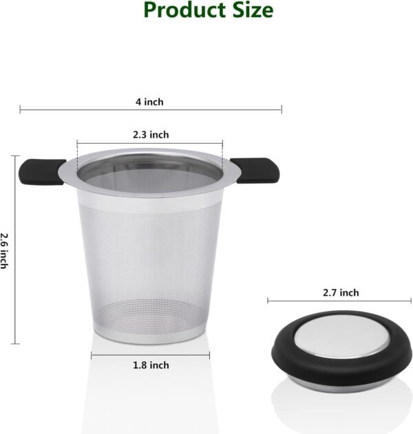 Green Tea Filter Cup & Tea Infuser Strainer - Tea Filter for Green Tea (with Silicon Sleeve) - Image 4