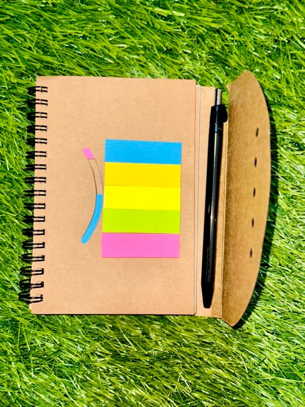 Classy Memo Craft NotePad/Sticky Notes Memo Wrap/Foldable Journal Diary for School, College, Office & Home Study 80 GSM- A6 Size (Wrap Diary With Pen) - Image 5