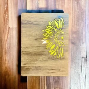 Wooden Design Diary Useful Gift Set Notebook Journal Diary For Personal & Home Study, Office & College Use 80 GSM- A5 Size (Gold Design)