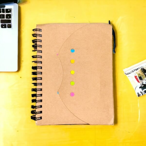 Classy Memo Craft NotePad/Sticky Notes Memo Wrap/Foldable Journal Diary for School, College, Office & Home Study 80 GSM- A6 Size (Wrap Diary With Pen) - Image 2
