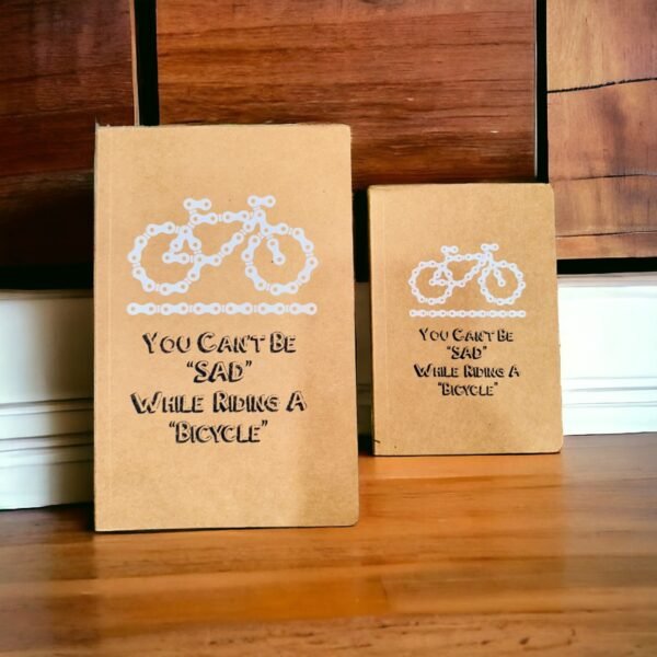 Set of 2 Craft Paper Diary Soft Cover Designer Printed Kraft Paper/Brown Paper Notebook Journal Diary 80 GSM- Combo A5 and A6 Size (Cycle Design)