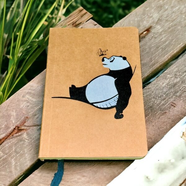 Craft Paper Diary Soft Cover Designer Printed Kraft Paper/Brown Paper Notebook Journal Diary 80 GSM- A6 Size (Panda Design)