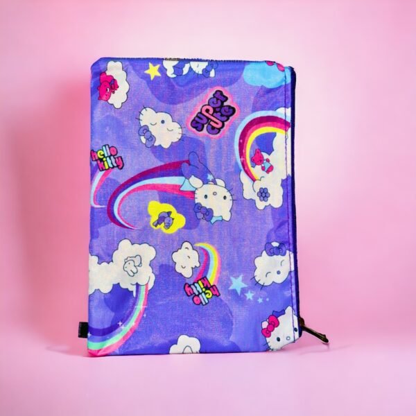 Hello Kitty Pencil Storage Stationery Pouches for Boys and Girls Soft Cute Cotton Pouches for Student and Artist- 2 Pcs Purple (Small & Big) - Image 3