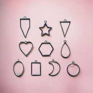 10 pcs Silver Bazel Blanks Charms Hollow Mold Pendant DIY Crafts for Resin Jewellery Making