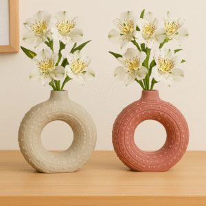 Ceramic Dotted Round Vase- Combo Set