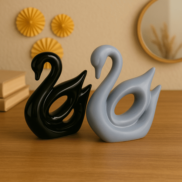 Ceramic Swan Home Decor Set